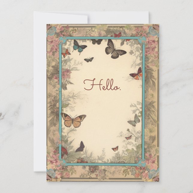 Fleurs vintages Papillons Hello Flat (Devant)