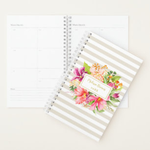 Fleurs vintages Pink Pastel Beige Élégant Planific