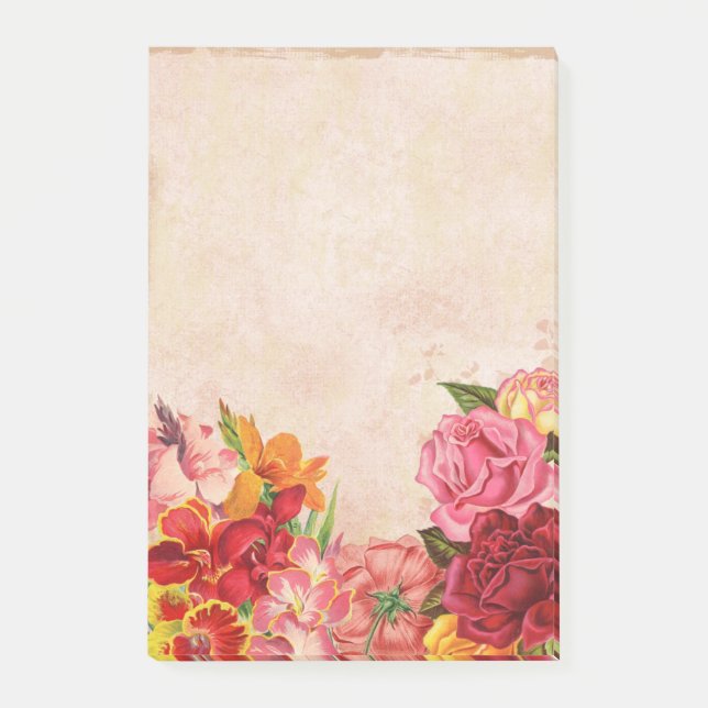 Fleurs vintages Post-it® Notes 4 x 6 (Devant)