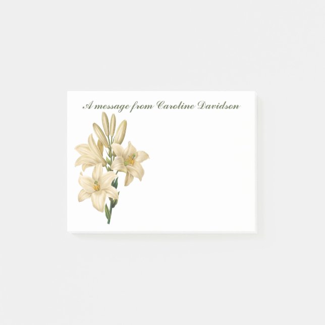 Fleurs vintages Post-it notes personnalisées 1 (Devant)