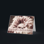 Fleurs Vintages roses fille en droit Carte d'anniv<br><div class="desc">Jolie et réfléchie carte de voeux pour l'anniversaire de la fille dans la loi avec des fleurs blanches et texte de style lettré à la main.</div>