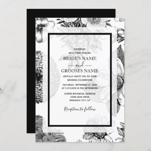 Fleurs Vintages rustiques Invitations de mariage