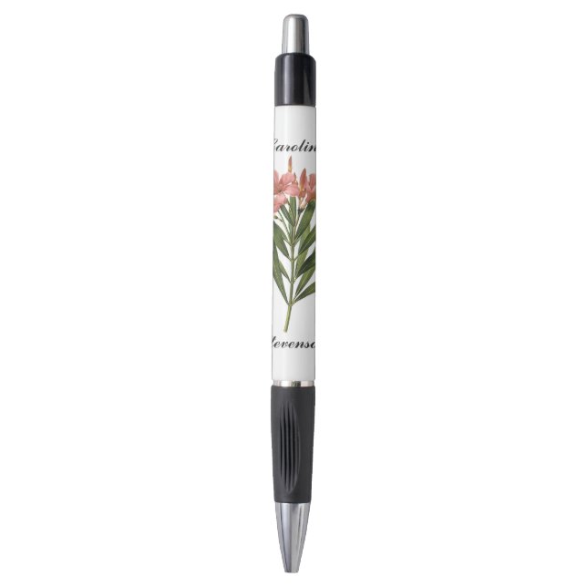 Fleurs vintages stylo monogramme personnalisé 3 (Devant (Vertical))
