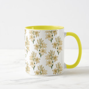 Fleurs vintages tasses monogrammes personnalisées