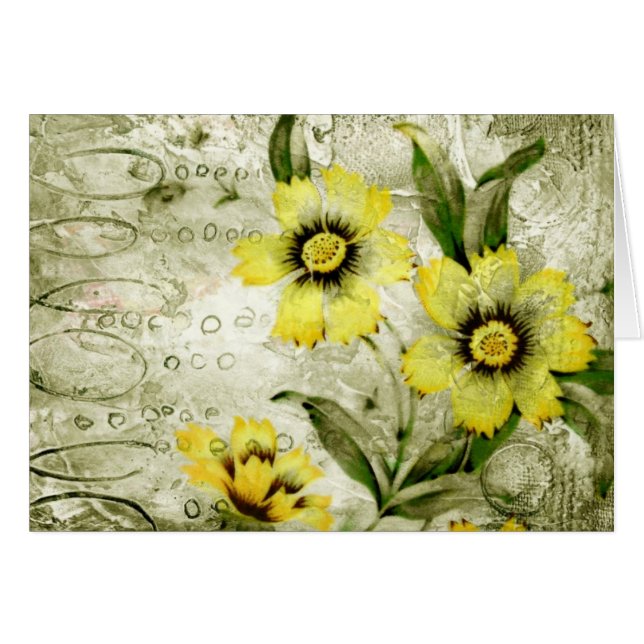 Fleurs vintages Toutes les occasions Carte de voeu (Devant horizontal)