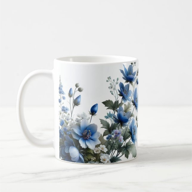 Fleurs violettes café tasse de thé tasse (Gauche)