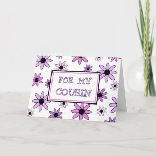 Fleurs violettes Cousin Flower Invitation Card