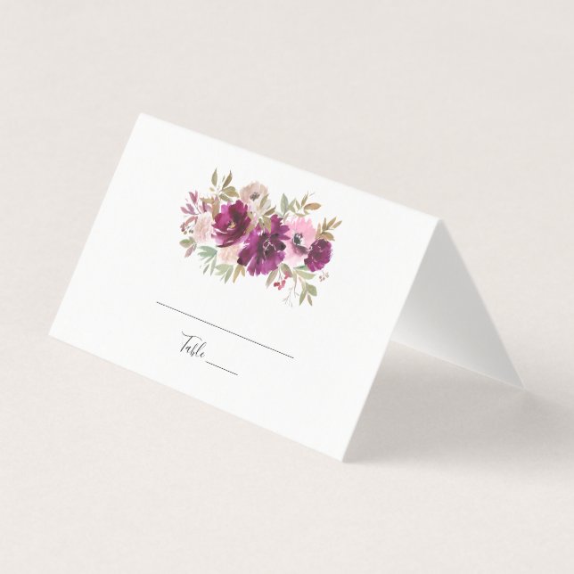 Fleurs violettes et blanches floralesCarte pliée d (Front)