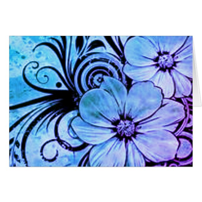 Fleurs violettes et bleues (Devant Horizontal)