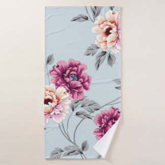 fleurs violettes et jaunes avec motif feuille sur 