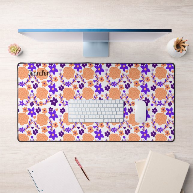 Fleurs violettes Et Oranges (Bureau 1)
