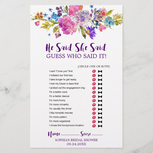 Fleurs violettes et roses "Il a dit qu'elle a dit" (Devant)