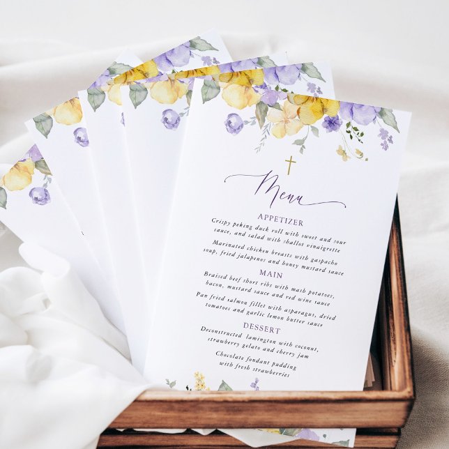 Fleurs Violettes, Fleurs Jaunes, Menu Baptême (Créateur téléchargé)