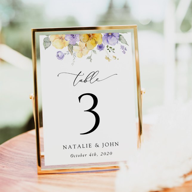 Fleurs violettes, Fleurs jaunes, Numéros de table (Créateur téléchargé)