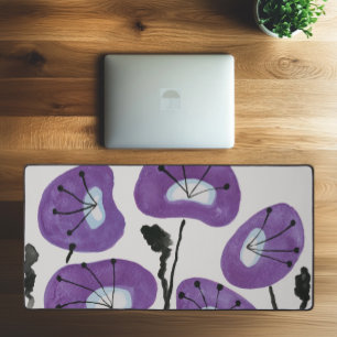 Fleurs violettes modernes Aquarelle Poppies tendan