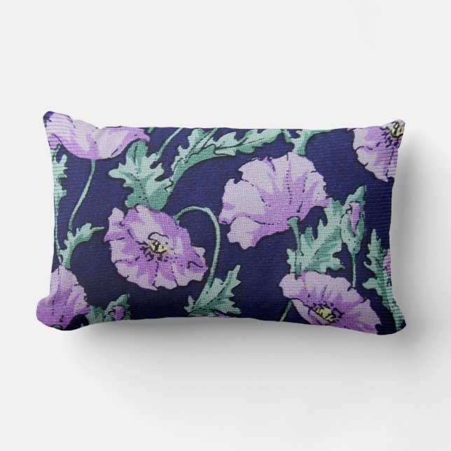 Fleurs violettes Motif Lumbar Coussins (Recto)