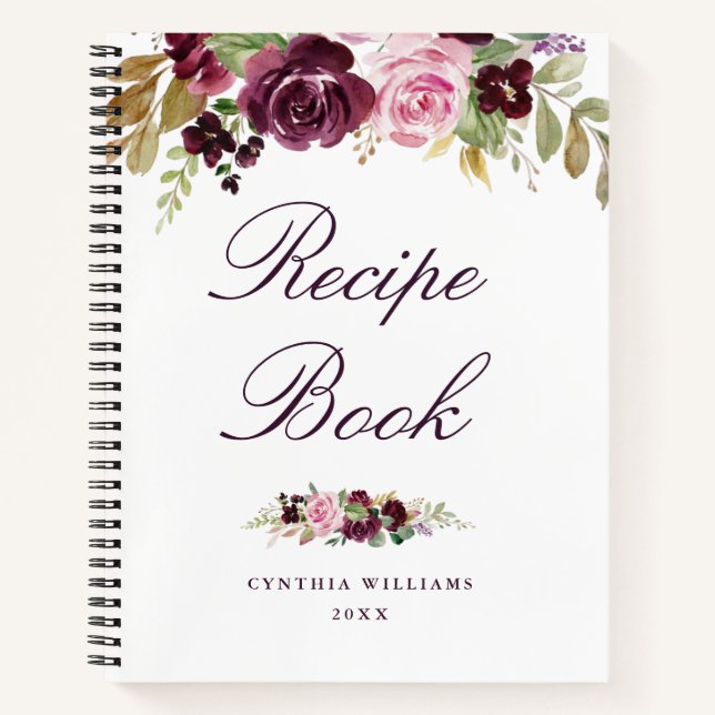 fleurs violettes peintes Livre de recettes (Devant)