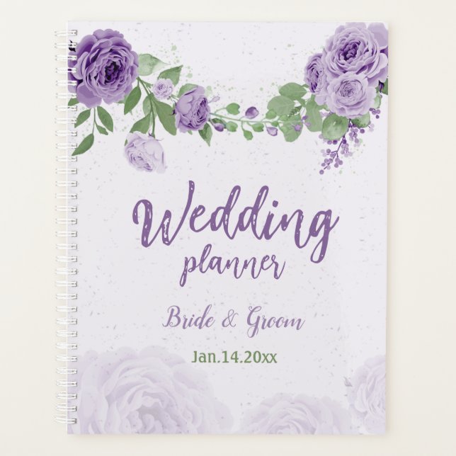 fleurs violettes romantiques verdure mariage (Devant)