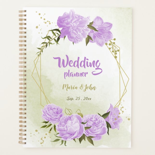 fleurs violettes romantiques verdure mariage (Devant)