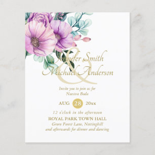 Fleurs violettes rustiques Nuestra Boda Invitacion