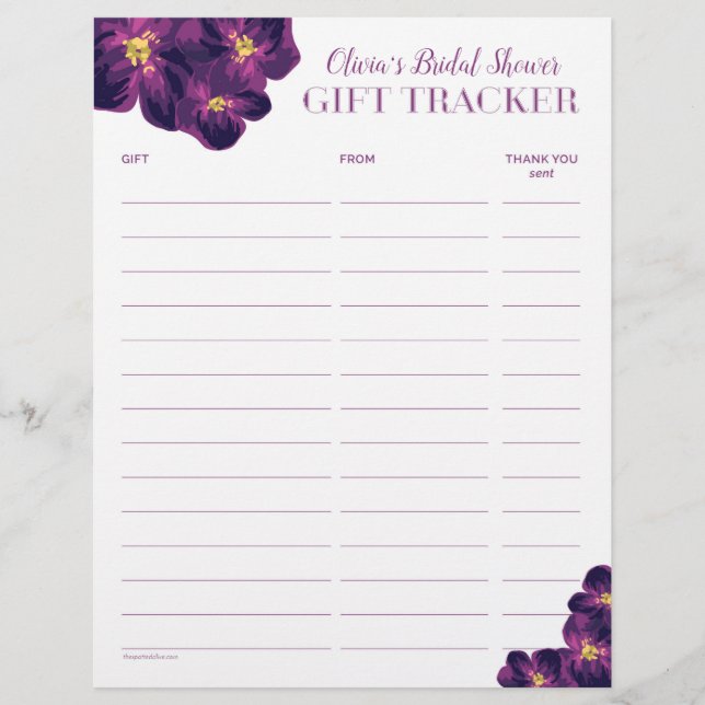 Fleurs violettes Tracker Cadeau Log-Double Côté (Devant)