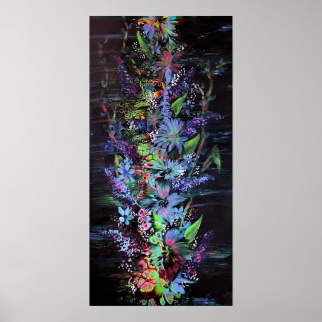 Fleurs vives sur impression noire (Devant)