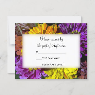 Fleurs Zinnia colorées Mariage RSVP