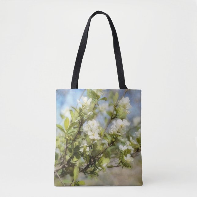 Fleuves printanières Fleurs blanches Sac fourre-to (Devant)