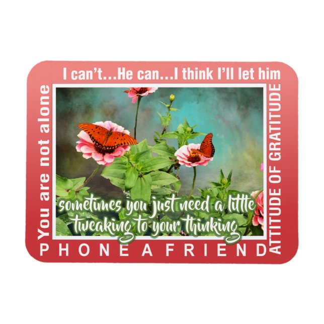 Flexible 12 step thinking magnet 26 butterflies (Horizontal)