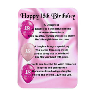 Flexible 18e anniversaire fille poème Magnet