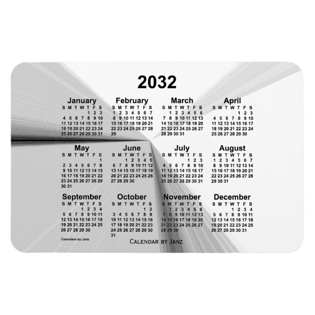 Flexible 2032 Vanishing Smoke Calendar par Janz 4x6 Magnet (Horizontal)