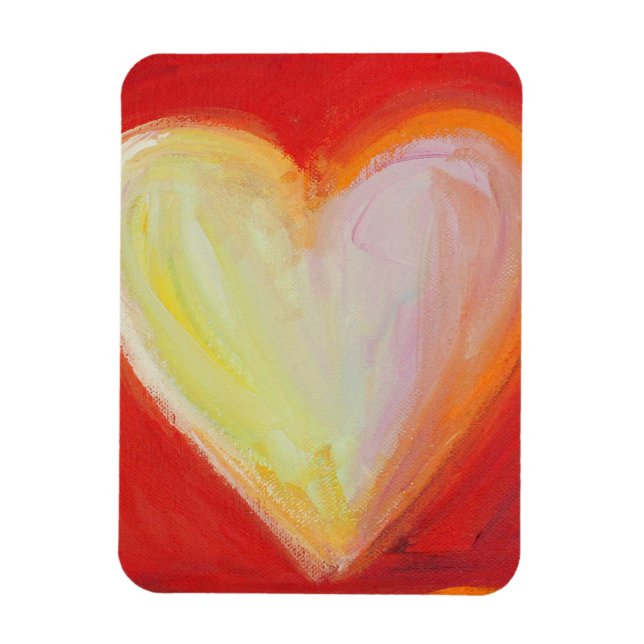 Flexible 4 Love Hearts Art Inspirational Fridge Magnet (Vertical)