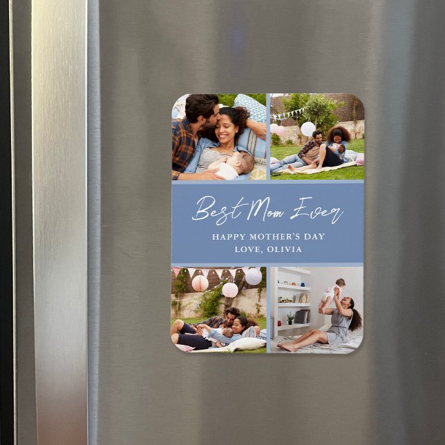 Flexible 4 Photo Collage Fête des Mères Magnet cadeau (Créateur téléchargé)