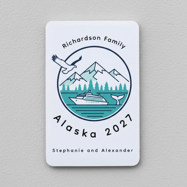 Flexible Alaska Cruise Ship Family Magnet Door Marker (Alaska cruise door marker)