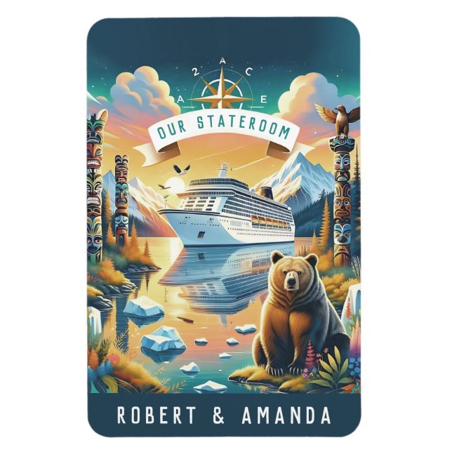 Flexible Alaska Cruise Ship Stateroom Magnet (Vertical)