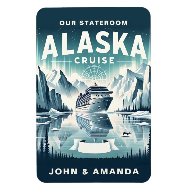 Flexible Alaska Cruise Ship Stateroom Magnet (Vertical)