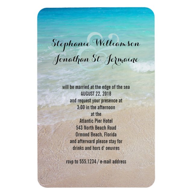 Flexible Alternative Beach Wedding Invitation Magnet (Vertical)