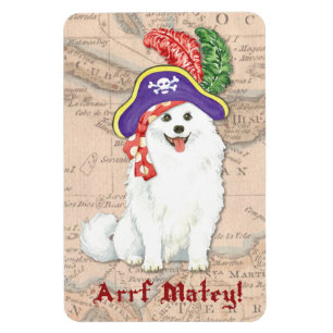 Flexible American Eskimo Dog Pirate Magnet