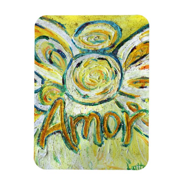 Flexible Amor Guardian Angel Word Magnet personnalisé (Vertical)
