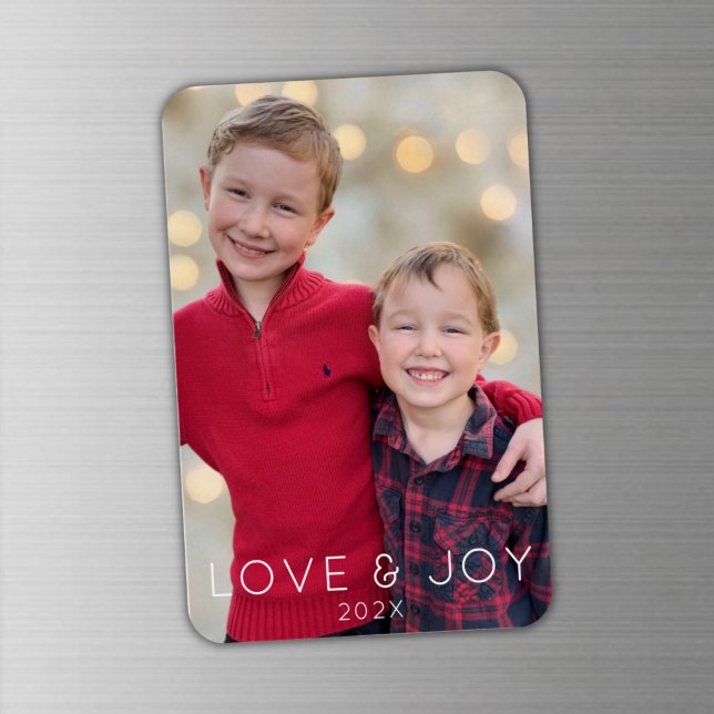 Flexible Amour et joie Enfants Photo Magnet de Noël (Créateur téléchargé)