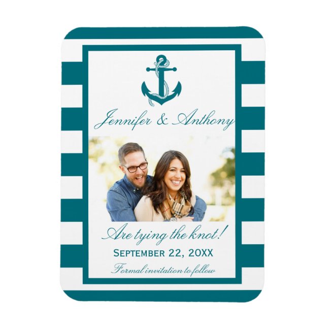 Flexible Ancre Nautique Mariage Photo Enregistrer le Magnet (Vertical)