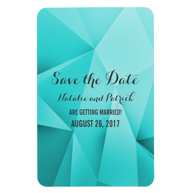 Flexible Aqua Jewel Tones Enregistrer la date Flexi Magnet (Vertical)