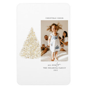 Flexible Arbre de Noël Gold-Lit Deux photos 2022 Magnet