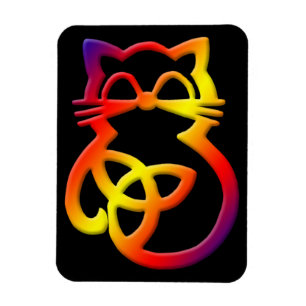 Flexible Arc en ciel Trinity noeud Celtic Cat Magnet