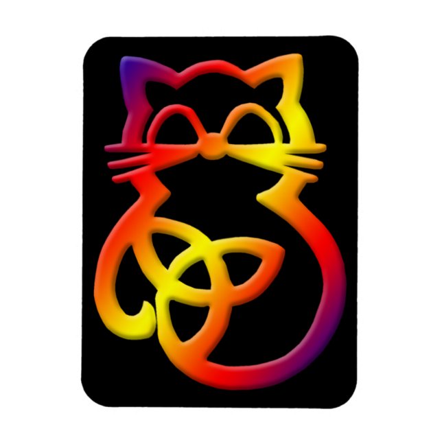 Flexible Arc en ciel Trinity noeud Celtic Cat Magnet (Vertical)
