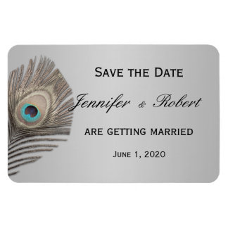 Flexible Argent Elegance Peacock Mariage Magnet