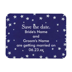Flexible Argent Stars Royal Navy Blue Magnet Réservez la da