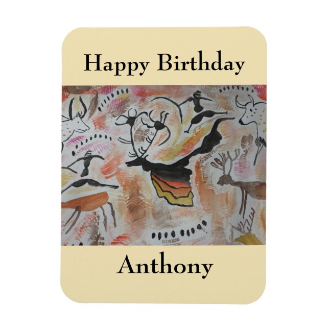Flexible Art rupestre Magnet d'anniversaire Abstrait (Vertical)