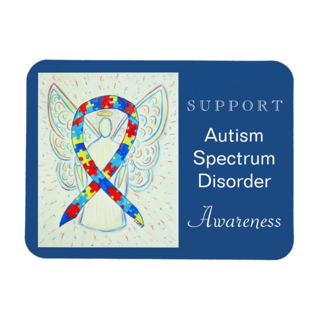 Flexible Autisme Spectrum Disorder (ASD) Ruban Angel Magnet (Horizontal)