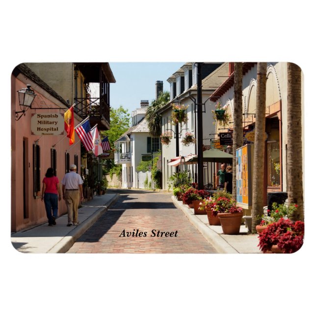 Flexible Aviles street St Augustine, Floride Magnet (Horizontal)